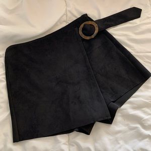 Zara belted suede skort